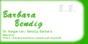 barbara bendig business card